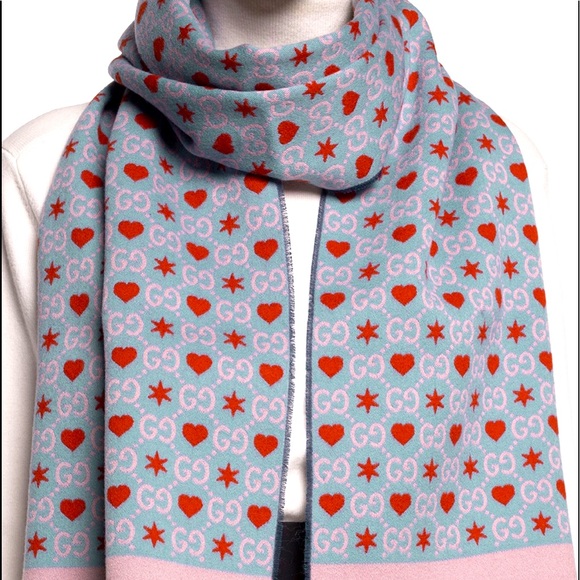 Gucci Stars and hearts wool scarf - Picture 1 of 6